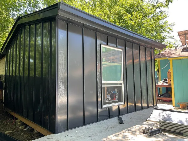 Black standing seam metal wall panels for Metal Roof Installation in Ballston